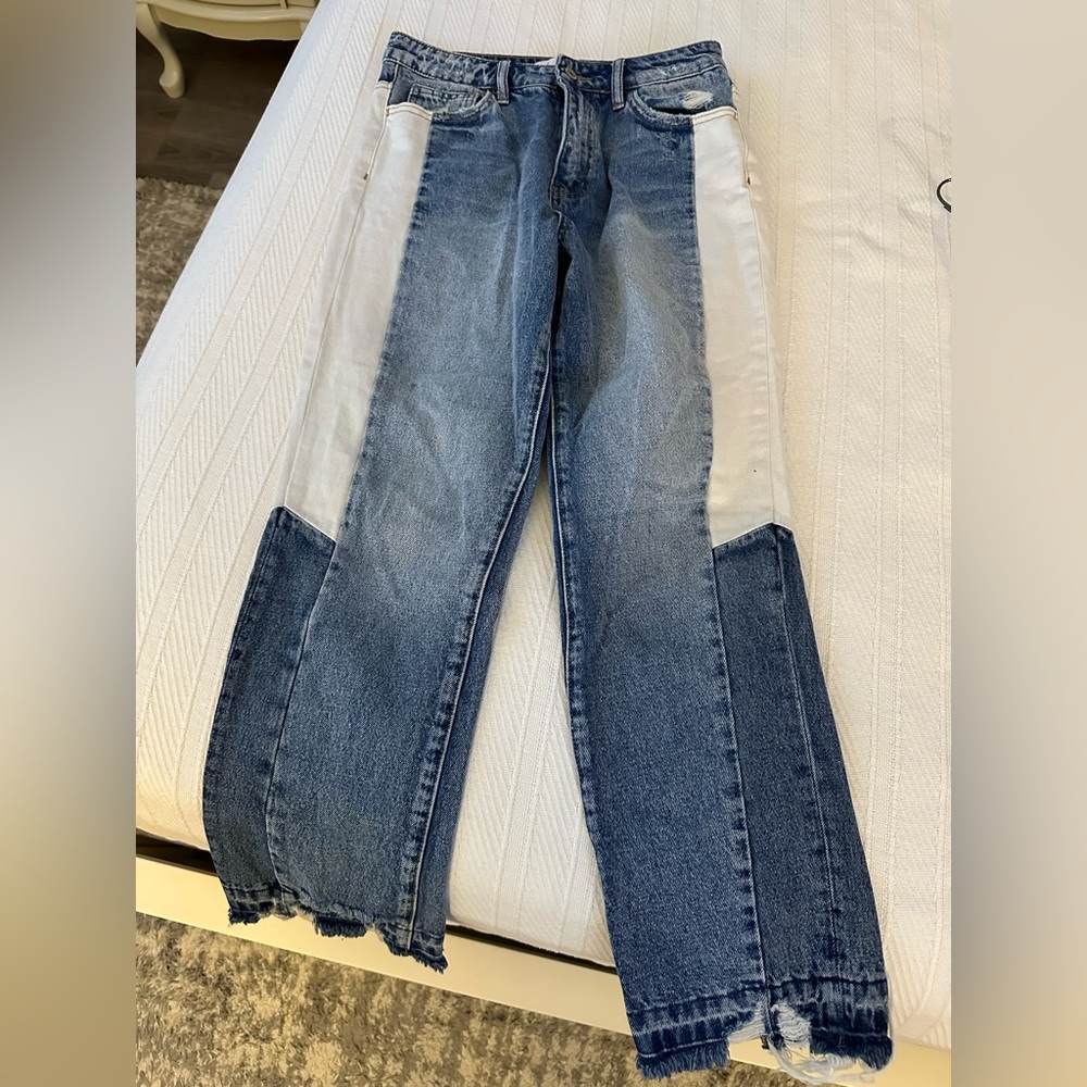 Vervet High Rise Straight Jeans Blue Size 27 White Patches